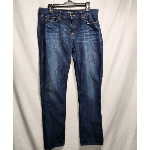Lucky Brand Denim - Lucky Brand Sofia Straight Jeans Women 14/32 Regular Fit Blue Denim Mid Rise Zip